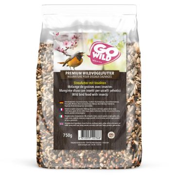 GoWild Wildvogelfutter mit Insekten 750g
