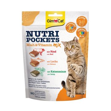 GimCat Nutri Pockets Malt+Vit. Mix, 150g