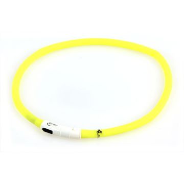 Universal-Leuchthalsband gelb mit USB