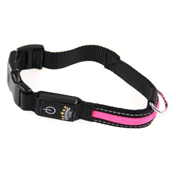 swisspet Leuchthalsband Fluo M pink