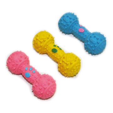 SP Latex Hantel mit Squeek, 10cm gelb