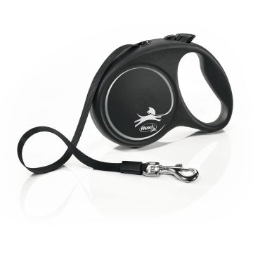 Flexi Black Design M Gurt 5m silber