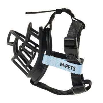 M-Pets Maulkorb M,16x14x7cm sw+blau
