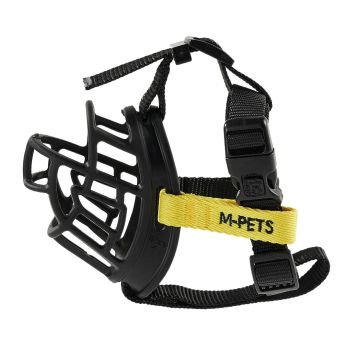 M-Pets Maulkorb M,16x14x7cm sw+gelb