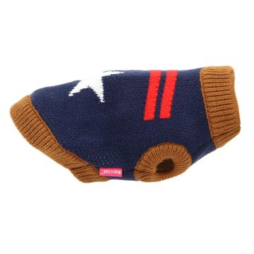 Hundepullover Star XS dunkelblau