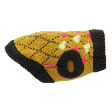 Hundepullover Hearties XS, senffarbig