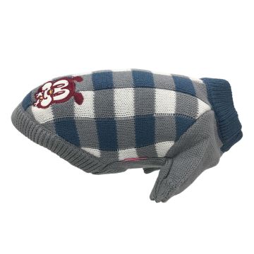 Hundepullover Stubby S, blau/grau/weiss