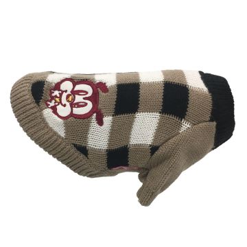 Hundepullover Stubby XS, sw/weiss/braun