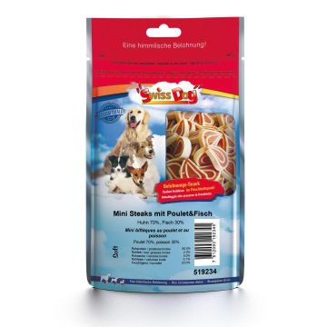SwissDog Mini Steaks Chicken+Fish 120g