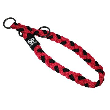 Halsband geflochten 10mm/30-35cm sw/rot