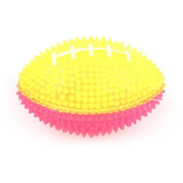 Hundespielzeug Leucht-Rugby pink-gelb