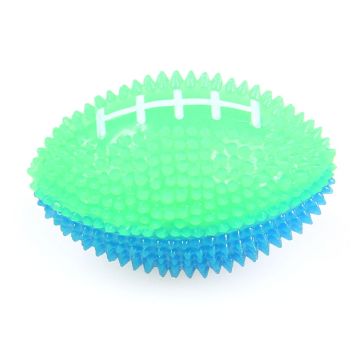 Hundespielzeug Leucht-Rugby blau-grün