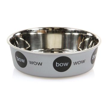 swisspet Edelstahlnapf Bow Wow L grau