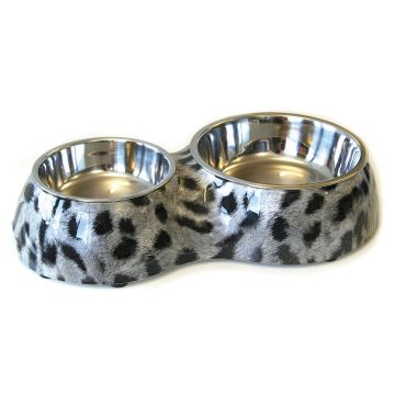 Melamin Hunde-&Katzendoppelnapf Leopard