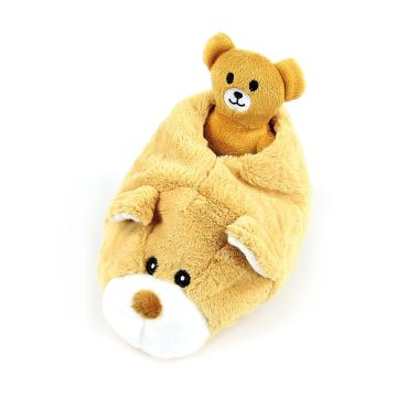 Plüsch-Bärenschuh mit 3 Minibären beige