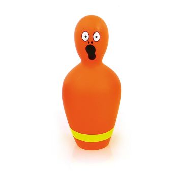 Hundesp. Mini-Vinyl-Bowlingkegel orange