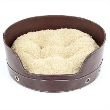 Hunde- & Katzenbett Queens,beige/d.braun