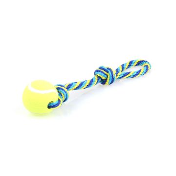 swisspet Tuggaball m/Nylon-Seil blau