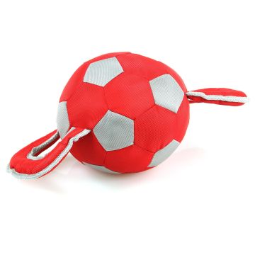 Hundesp. Nylon-Fussball mit Schleifen
