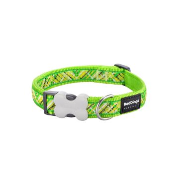 RedDingo Dog Collar Design Lime Green M