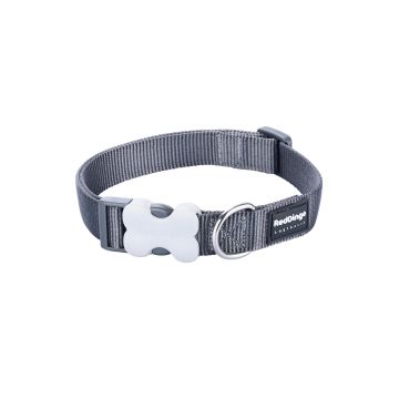 RedDingo Dog Collar Plain Grey L
