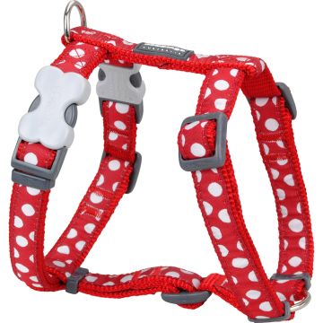 RedDingo Harness white Spots Red M