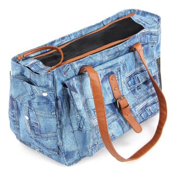 Hund- & Katzen-Tragtasche Jeans blau