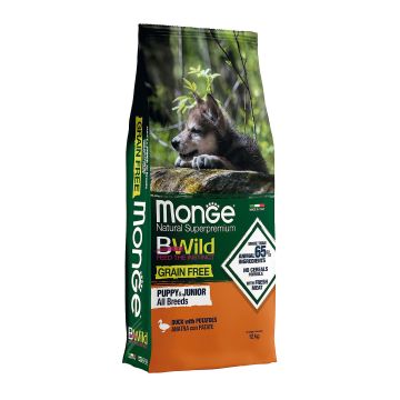 Monge BWild GF Puppy&Junior Duck 12kg
