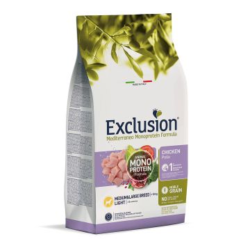 Exclusion Dog Light Med&Lar Chicken 12kg