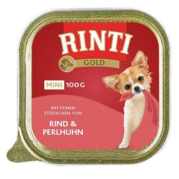 Rinti Gold Mini Rind & Perlhuhn 100g