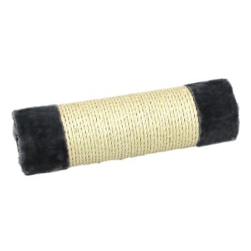 Säule Sisal mit Plüsch, grau D=12x35cm