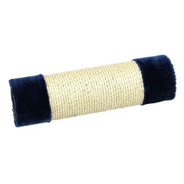 Säule Sisal mit Plüsch, blau D=12x40cm