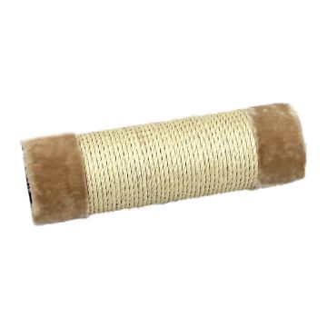 Säule Sisal mit Plüsch, beige D=12x40cm