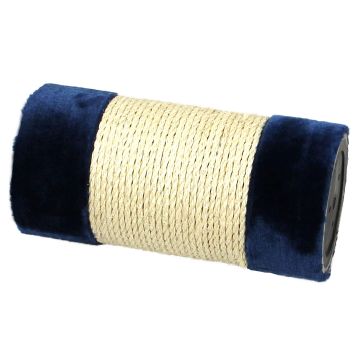 Säule Sisal mit Plüsch, blau D=15x30cm