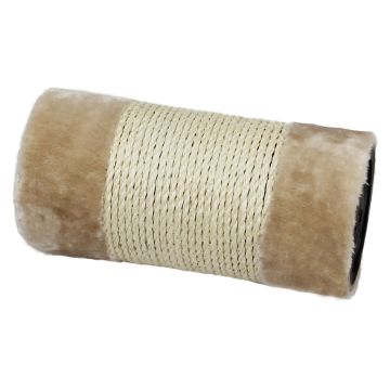 Säule Sisal mit Plüsch, beige D=15x30cm