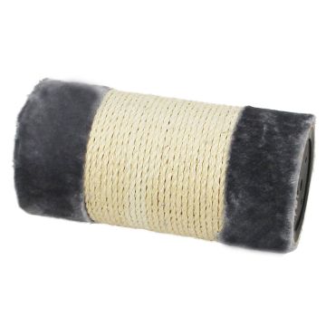 Säule Sisal mit Plüsch, grau D=15x30cm