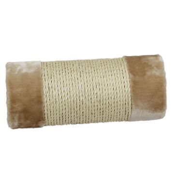Säule Sisal mit Plüsch, beige D=15x35cm
