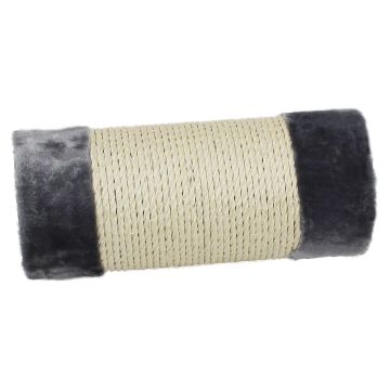 Säule Sisal mit Plüsch, grau D=15x35cm