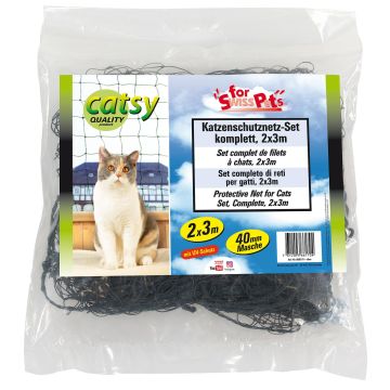 Katzen Netz Set Catsy kompl., 2x3m, oliv