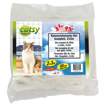 Katzen Netz Set Catsy kompl., 2x3m weiss