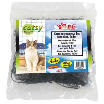 Katzen Netz Set Catsy kompl., 4x3m, oliv