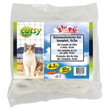 Katzen Netz Set Catsy kompl., 4x3m weiss
