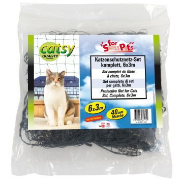 Katzen Netz Set Catsy kompl., 6x3m, oliv