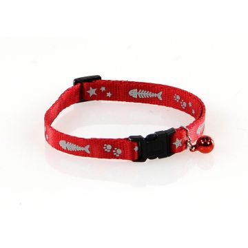 ReflectLine Katzenhalsband Fish, rot