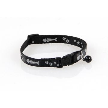 ReflectLine Katzenhalsband Fish, schwarz