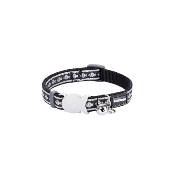 RedDingo Cat Collar Reflec Fish Black XS
