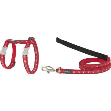RD Cat Harness&Lead Desert Paws Red XS