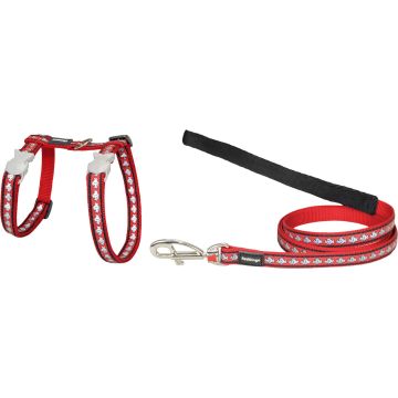 RD Cat Harness&Lead Reflect Fish Red XS