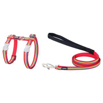 RD Cat Harness&Lead Rainbow red XS