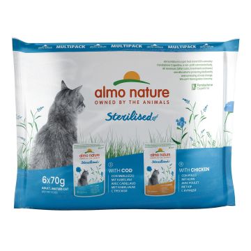 Almo Holistic Steril. Kabel.+Huhn 6x70g